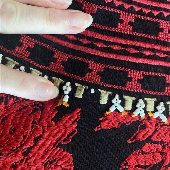 H&M Studio Red Embroidered and Beaded Hoodie Size 6 - Picture 11 of 12